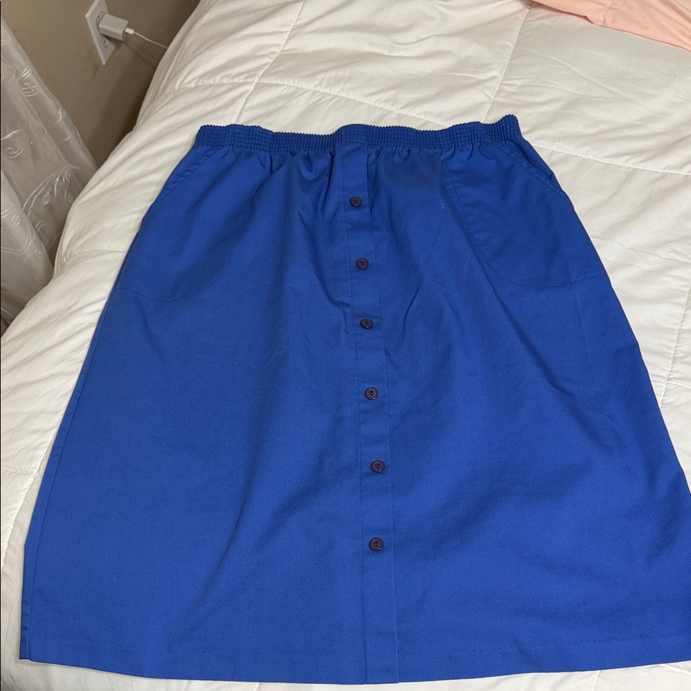 Blue Button-Front Women's Skirt 36” waist Booth Bay brand